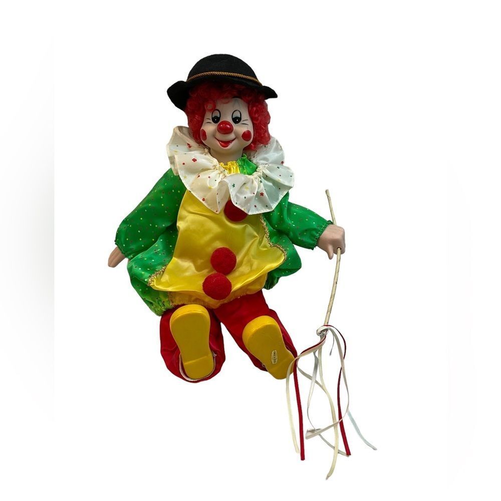 Heritage Mint  Ltd 16” Porcelain Clown Red Hair Happiness & Love VIntage 1989 .